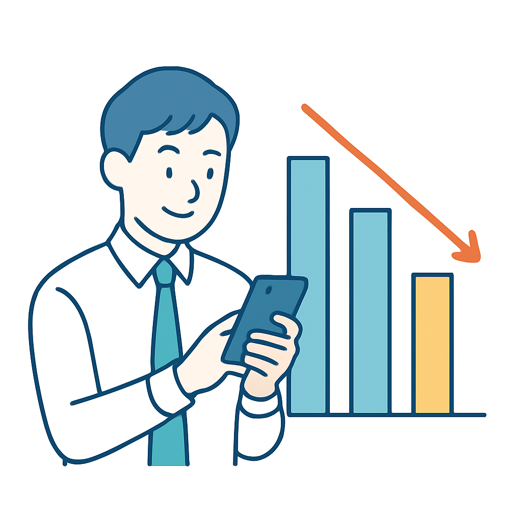 オンライン診療の方が料金が安いことを示すグラフのイメージ